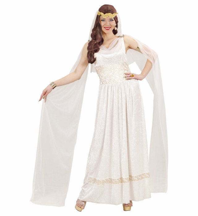 "IMPERATRICE ROMAINE" (robe avec voiles et perles, couronne de laurier avec voiles)