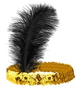 "BANDEAU EN PAILLETTES OR AVEC PLUMES"