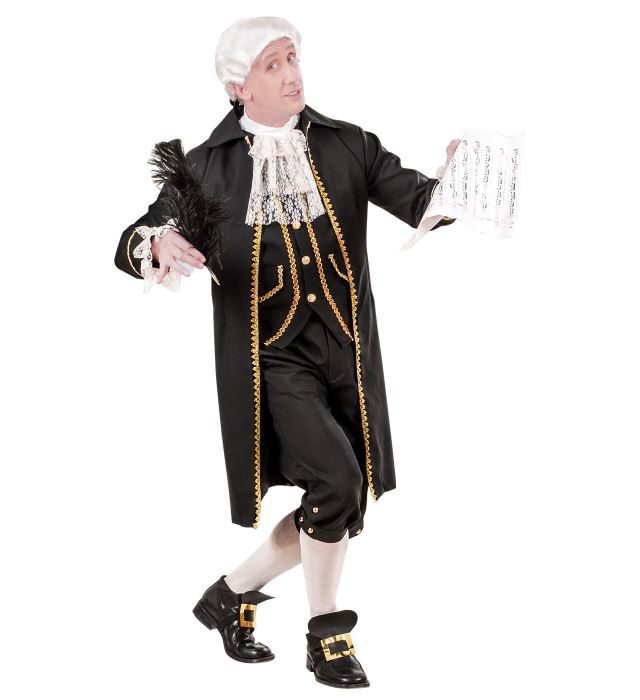 [90092] "COMPOSITEUR" (jaquette longue avec gilet, jabot, pantalon, boucles chaussures) (M)