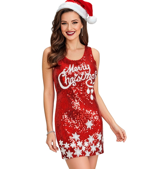 [94502] "ROBE EN PAILLETTES MERRY CHRISTMAS" (M)