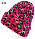 "CHAPEAU ANIMALIER LÉOPARD ROSE FLUORESCENT" simil laine