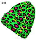 "CHAPEAU ANIMALIER LÉOPARD VERT FLUORESCENT" simil laine