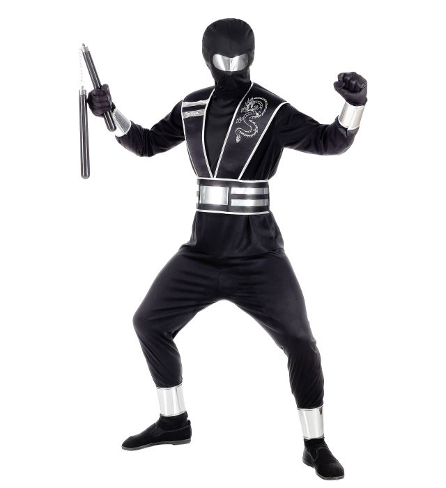 "MIRROR NINJA " (manteau, pantalons, tabard avec ceinture, protège-bras, protège-jambes, gants, masque)