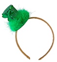 "MINI CHAPEAU ST PATRICK AVEC TREFLE & MARABOUT SUR LE BANDEAU"