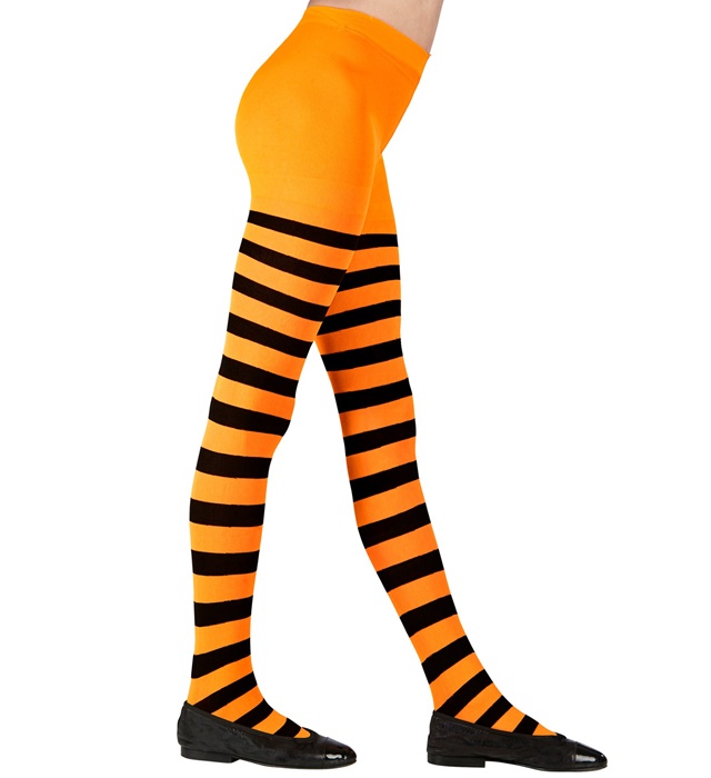 [01215] "COLLANT RAYE NOIR/ORANGE " 70 DEN (1-3 ans)