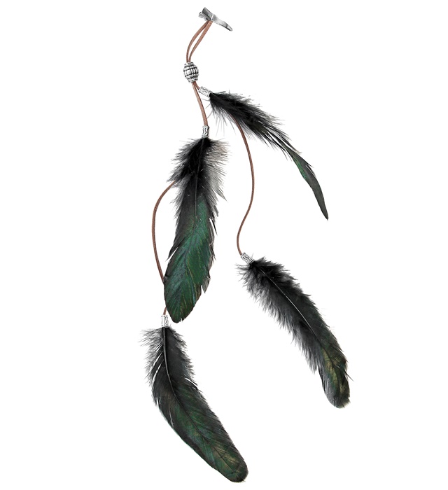 [01983] "PINCE À CHEVEUX PLUMES NOIRES"