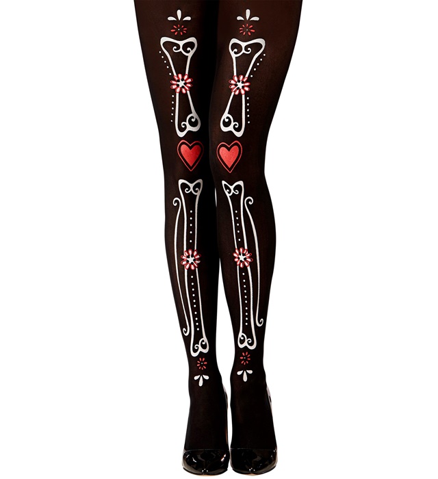 [01544] "COLLANT JOUR DES MORTS OS" 50 DEN (Taille unique adulte)