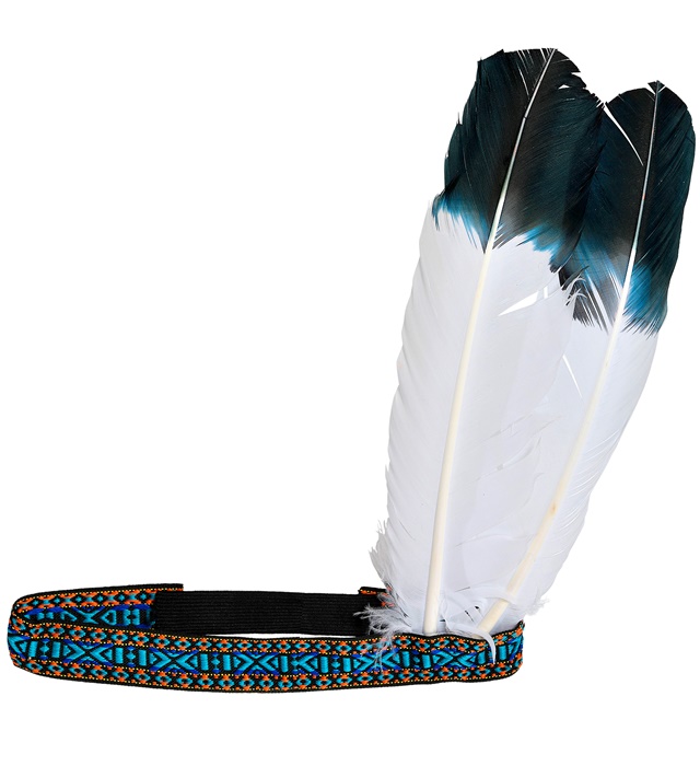 "BANDEAU INDIEN NATIF AVEC 2 PLUMES"
