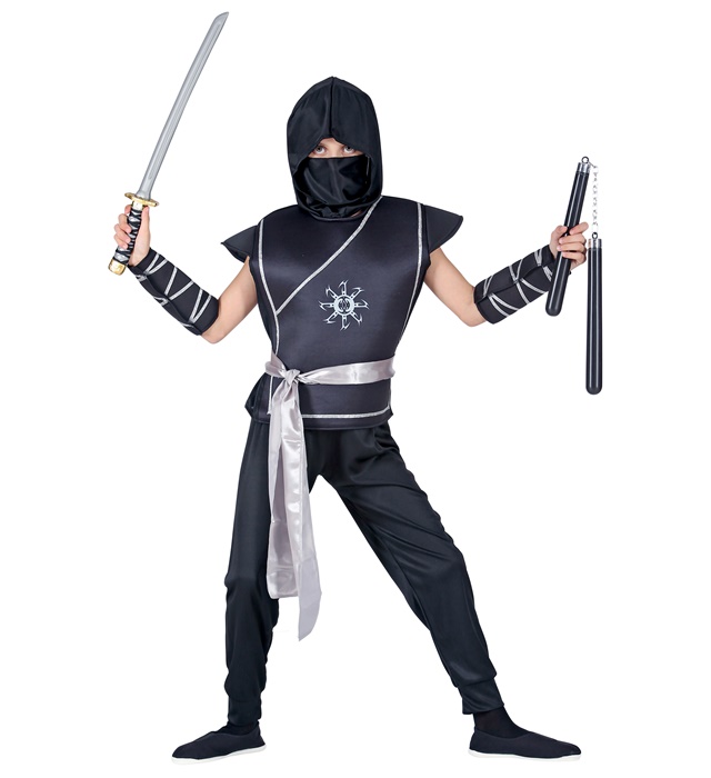 "NINJA" (gilet avec armure, pantalon, ceinture, coudières, masque)