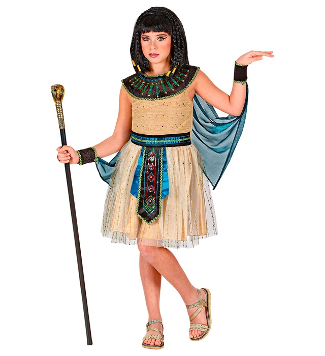 [01895] "REINE EGYPTIENNE" (robe avec poignets et cape) (4-5 ans)