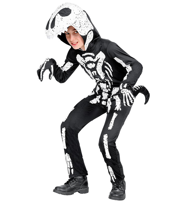 [01906] "SQUELETTE T-REX" (costume avec capuche et masque) (4-7 ans)