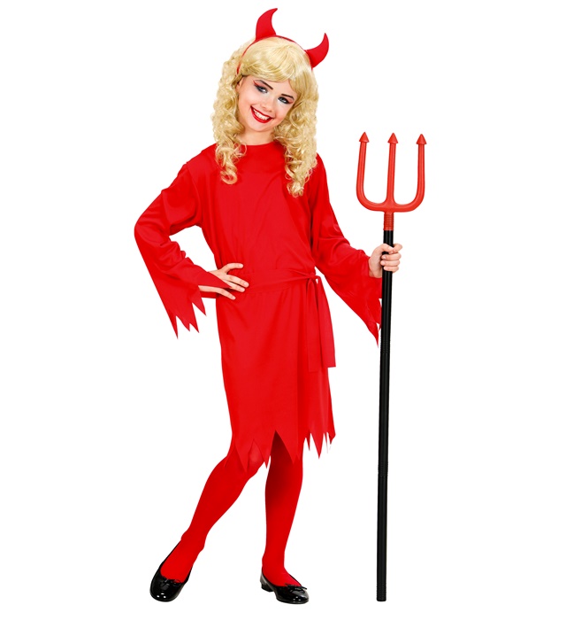 [02516] "DEMON FILLE" (robe, ceinture, cornes) (5-7 ans)