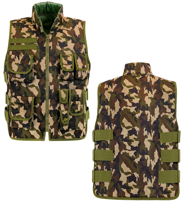 [03457] "GILET TACTIQUE CAMOUFLAGE MILITAIRE taille enfant" (8-10 ans)