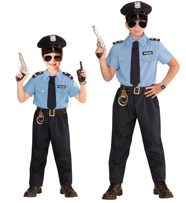 [04024] "POLICIER" (chemise, pantalon, ceinture, cravate, casquette) (2-3 ans)