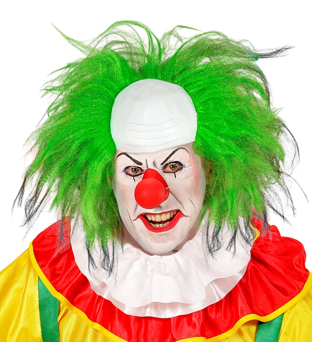 [02003] "CALOTTE CLOWN AVEC CHEVEUX VERTS" en boite