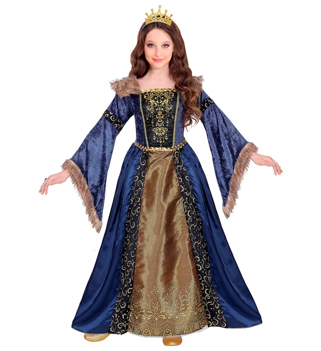 [07135] "REINE MEDIEVALE" (robe avec jupon crinoline, couronne) (4-5 ans)