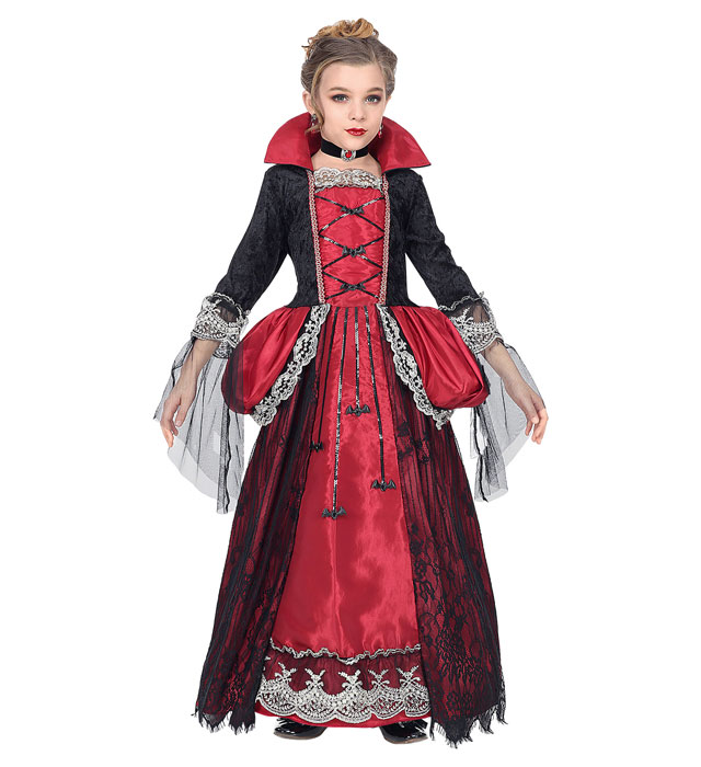 "VAMPIRESSE" (robe avec jupon crinoline, collier avec gemme)