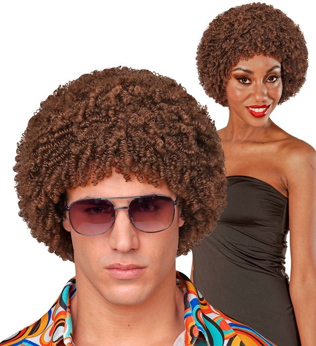 [02079] "PERRUQUE BRUNE 70s DISCO" en sachet