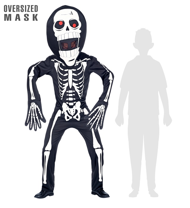 [08796] "SQUELETTE" (costume, masque géant) (5-7 ans)