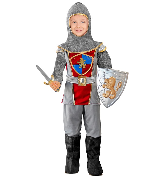 [09790] "CHEVALIER MEDIEVAL" (manteau avec ceinture, capuche, pantalons avec protège-bottes) (2-3 ans)