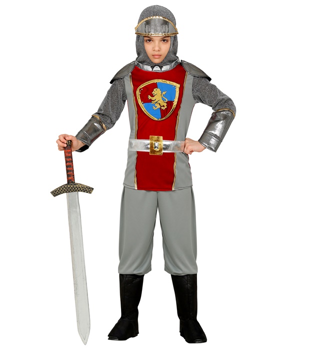 [09796] "CHEVALIER MEDIEVAL" (manteau avec capuche, ceinture, pantalons, protège-bottes) (5-7 ans)