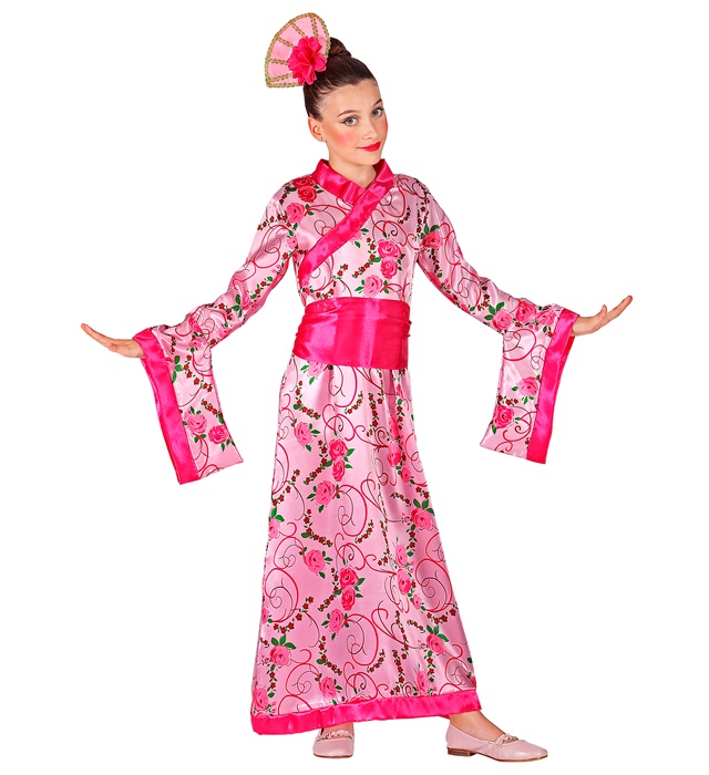 [09875] PRINCESSE ASIATIQUE (kimono avec ceinture, coiffe) (4-5 ans)