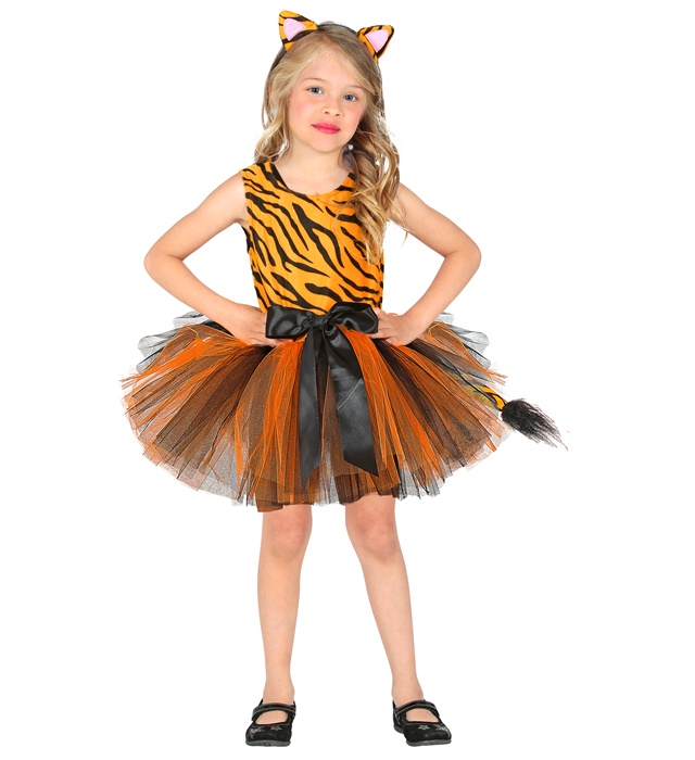 [10363] "TIGRE" (robe tutu, couvre - chef) (3-4 ans)