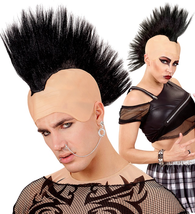 [02105] "COIFFE CRETE PUNK NOIRE" en sachet