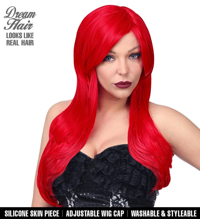 [02108] "PERRUQUE ALICIA DREAM HAIR" (avec peau de silicone) en boîte de couleur