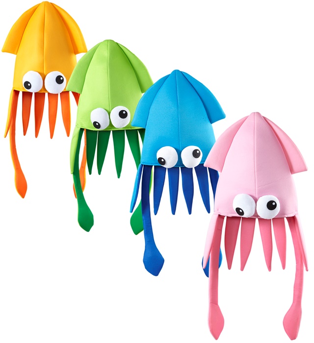 [0210K] "CHAPEAU CALMAR GEANT" 4 couleurs assorties