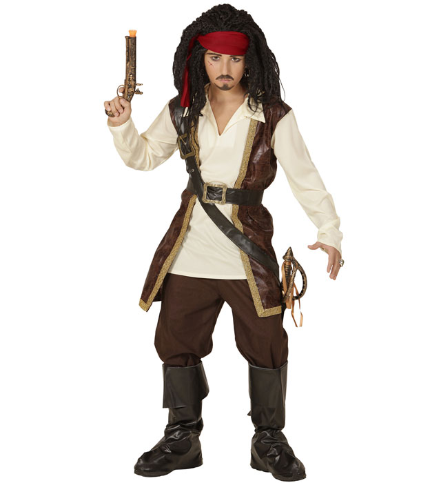 [15265] "PIRATE" (casque avec chemise, pantalon, ceinture, porte-epée avec boucle, bandeau, sur-bottes) (4-5 ans)