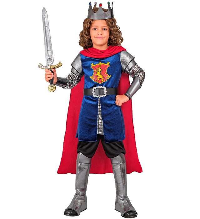 [21675] "ROI" (manteau avec cape, ceinture, manchettes, couronne, couvre bottes) (4-5 ans)