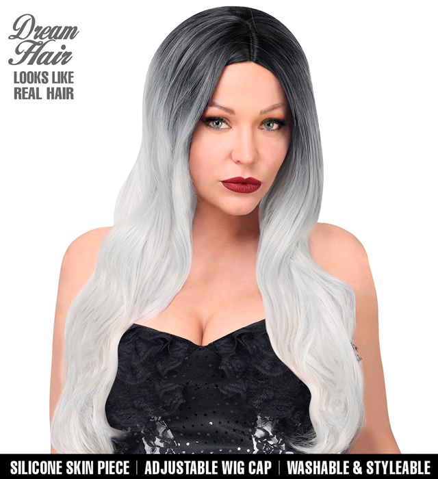 "PERRUQUE MALIKA DREAM HAIR" (avec peau de silicone) en boîte de couleur