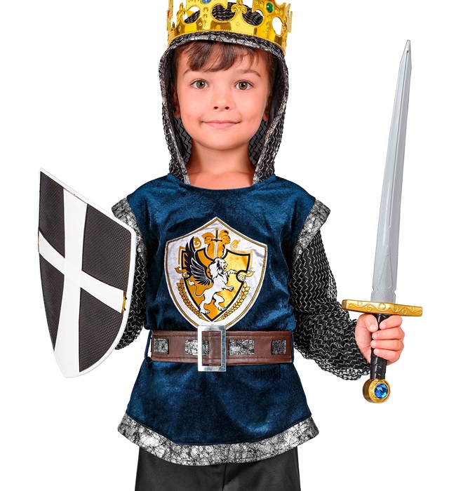 [24695] "CHEVALIER MEDIEVAL" (manteau avec capuche, ceinture) (4-5 ans)