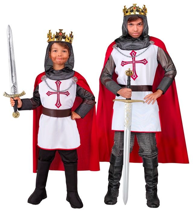 [27905] "CHEVALIER TEMPLIER" (tunique avec capuche, ceinture, cape) (4-5 ans)