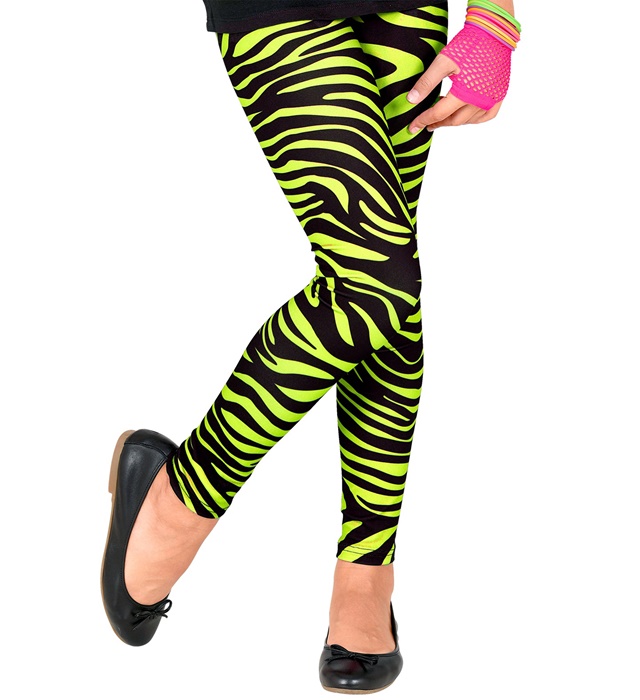 [29386] "LEGGINGS DES ANNEES 80 ANIMALIER VERT FLUO" (5-7 ans)