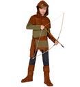 "ROBIN DES BOIS" (manteau, protège-bras, cape avec capuche, ceinture, couvre-bottes)