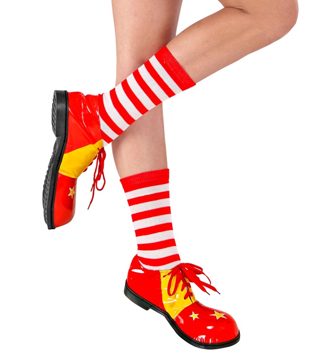 "CHAUSSETTES RAYEES" rouges-blanches