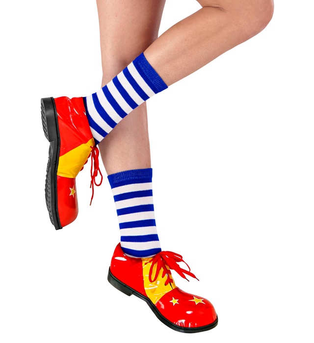 [34441] "CHAUSSETTES RAYEES" bleues-blanches (Taille unique adulte)