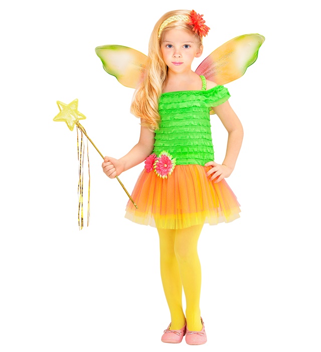 "FEE DES FLEURS" (robe, ailes, bandeau avec fleur)