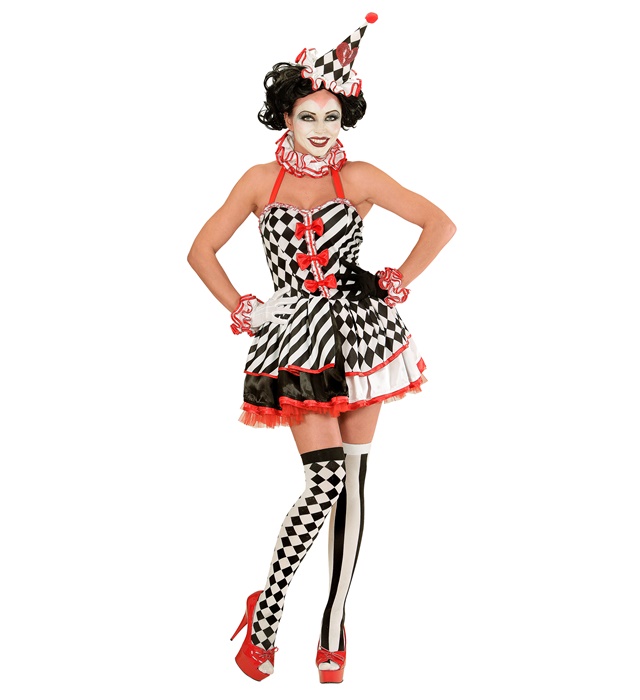 [02301] "PIERROT FILLE" (robe, col, bandeaux de poignets, chapeau) (S)