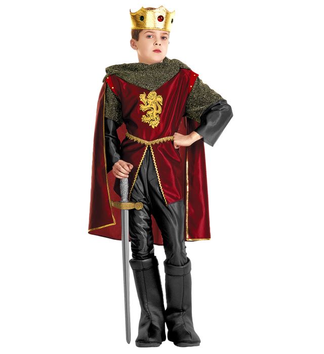 "CAVALIER ROYAL" (casaque, pantalon, surbottes, cape, couronne avec gemmes)