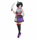 "FILLE CLOWN MECHANTE" (robe, noeud papillon, mini-chapeau)