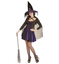 "SORCIERE LUEUR POURPRE" (haut, jupe, cape, chapeau)