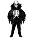 "SQUELETTE" (costume, cape avec collar, masque)