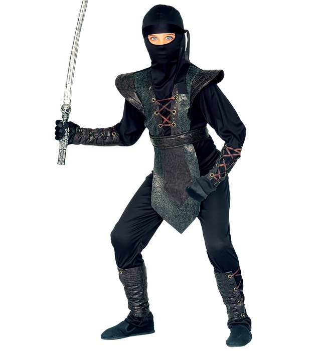 "MAITRE NINJA" (costume, carapace,ceinture, bracelets, jambières, masque, bandeau)