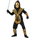 "GOLD KOMBAT NINJA" (combinaison avec capuche, armure, ceinture, protège-bras, protège-jambes, masque)