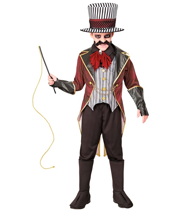 [42725] "DIRECTEUR DE CIRQUE SINISTRE" (veste avec gilet, jabot crane, gants, chapeau ) (4-5 ans)