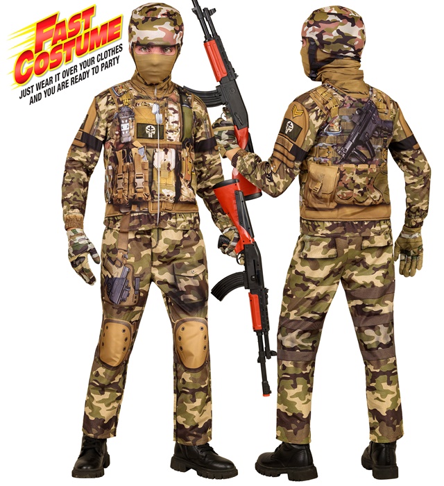 [46635] "SOLDAT FAST COSTUME" (veste, pantalon, gants, masque) (4-5 ans)