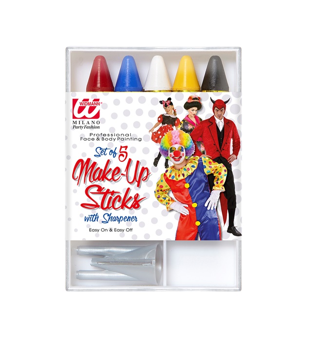 [02402] Set de "5 CRAYONS DE MAQUILLAGE AVEC TAILLE CRAYONS"